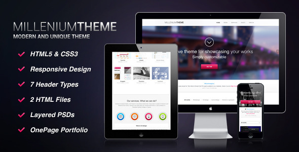 Millenium responsive onepage portfolio