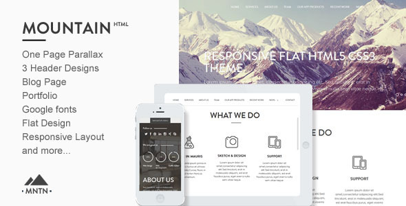 Mountain   one page parallax html template