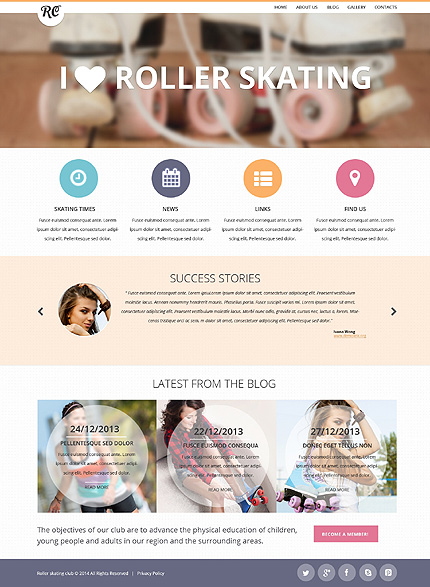 Roller Skating Flat Template Roller skating responsive website template