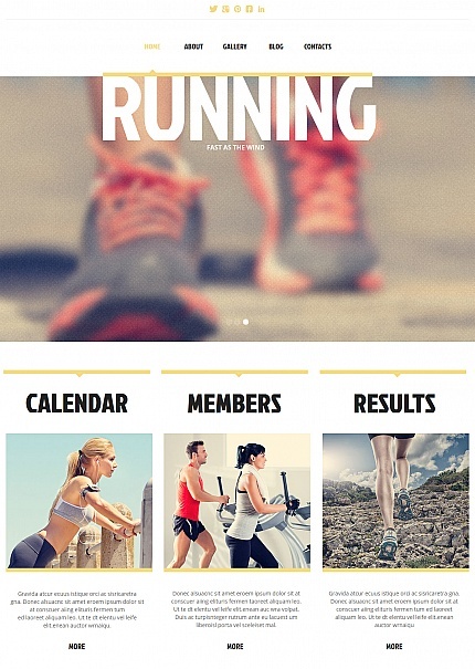 Template 48061 - Running Club Moto CMS HTML Template 