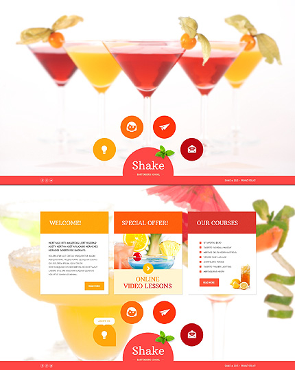 Template 46558   bartenders school website template