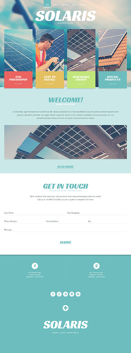 Template 46916   solaris solar responsive website template