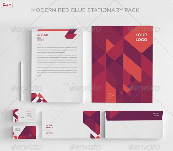 Print templates modern red blue stationery graphicriver Print templates modern red blue stationery