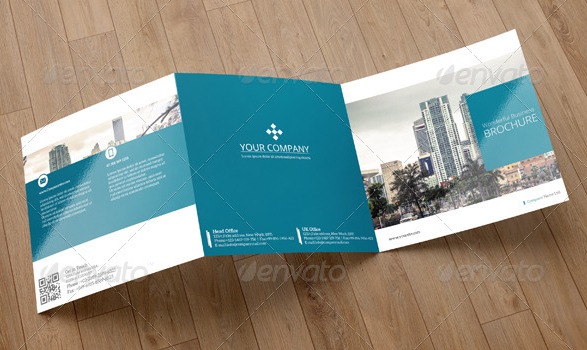 Square business trifold brochure template graphic river Square business trifold brochure