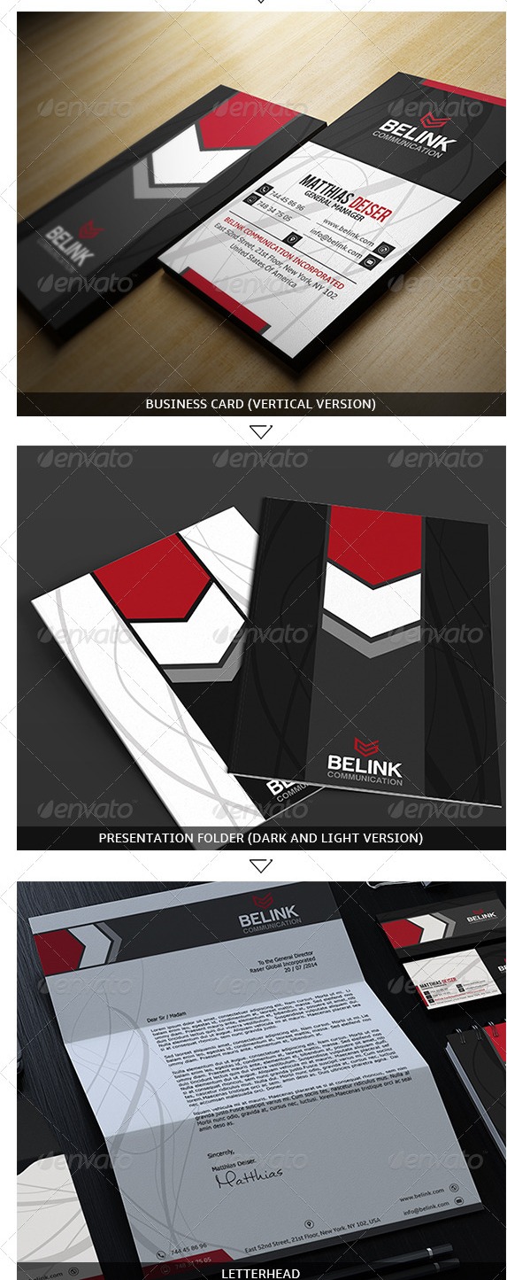 Modern corporate identity graphic river Modern corporate identity vertical cards