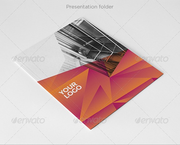Modern orange presentation folder template graphic river Modern orange presentation folder