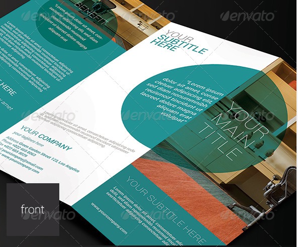 Modern trifold brochure circles
