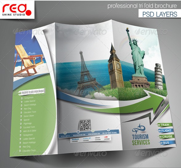 Trifold travel brochure