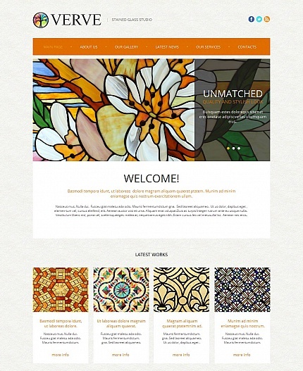 Template 48858   stained glass moto cms html template