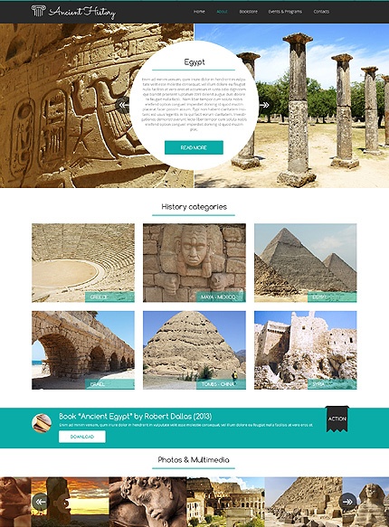 Template 48992   ancient history responsive website template
