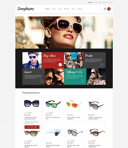 Template 49378  sunglasses store responsive woocommerce theme