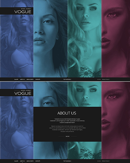 Template 49449   model agency responsive website template