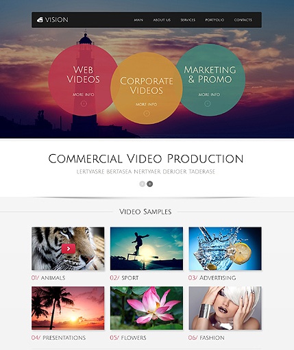 Template 49517   video production responsive bootstrap website template