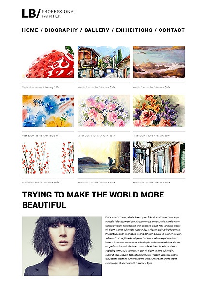 Template 49560   artist portfolio responsive website template