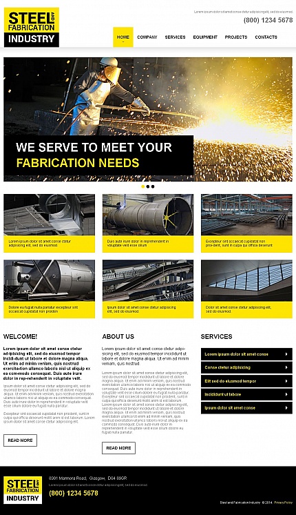 Template 49186   steel fabrication industry moto cms html template