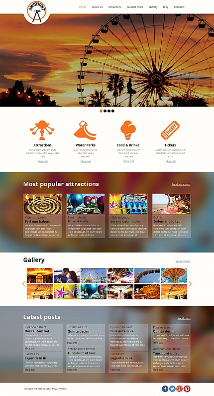 Template 49439   amusement park moto cms html template