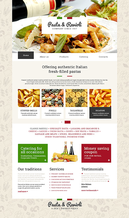 Template 49669   pasta responsive website template