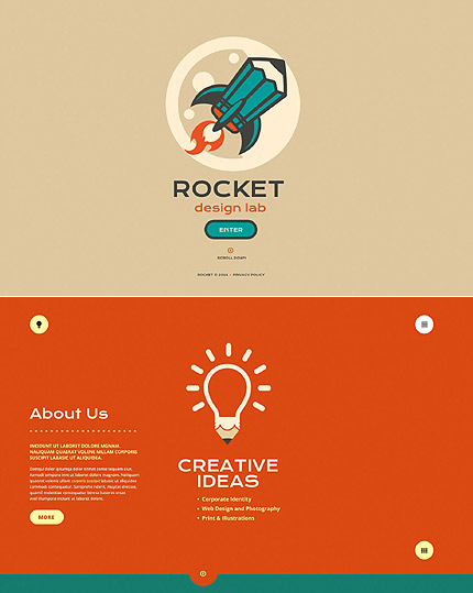 Template 52071   rocket design website template with bootstrap slider animations illustrations and gallery