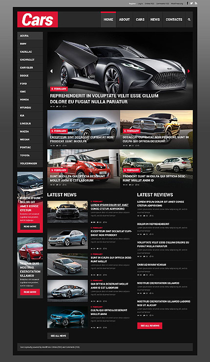 Template 52085   cars responsive wordpress theme with slider gallery blog and hover effect