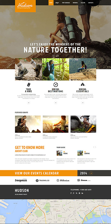 Template 52091   hiking responsive website template with slider gallery and animation effects