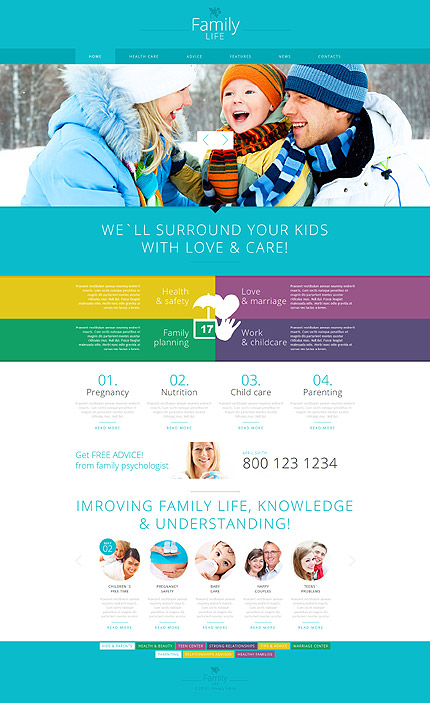 Template 52100   family life responsive joomla template with slider carousel gallery and blog