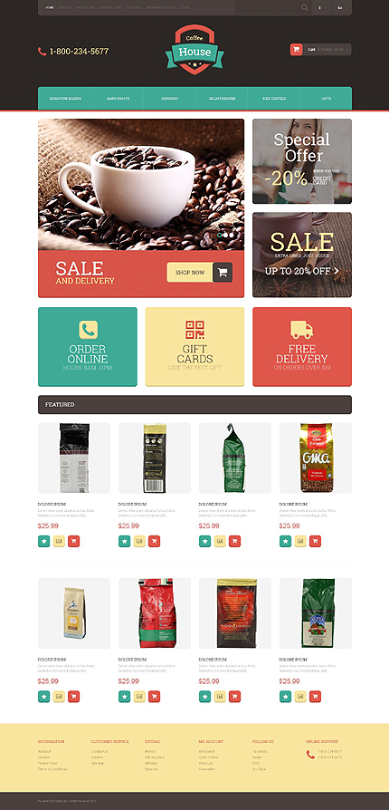 Template 51838   coffee house responsive opencart template with product slideshow and image zoom