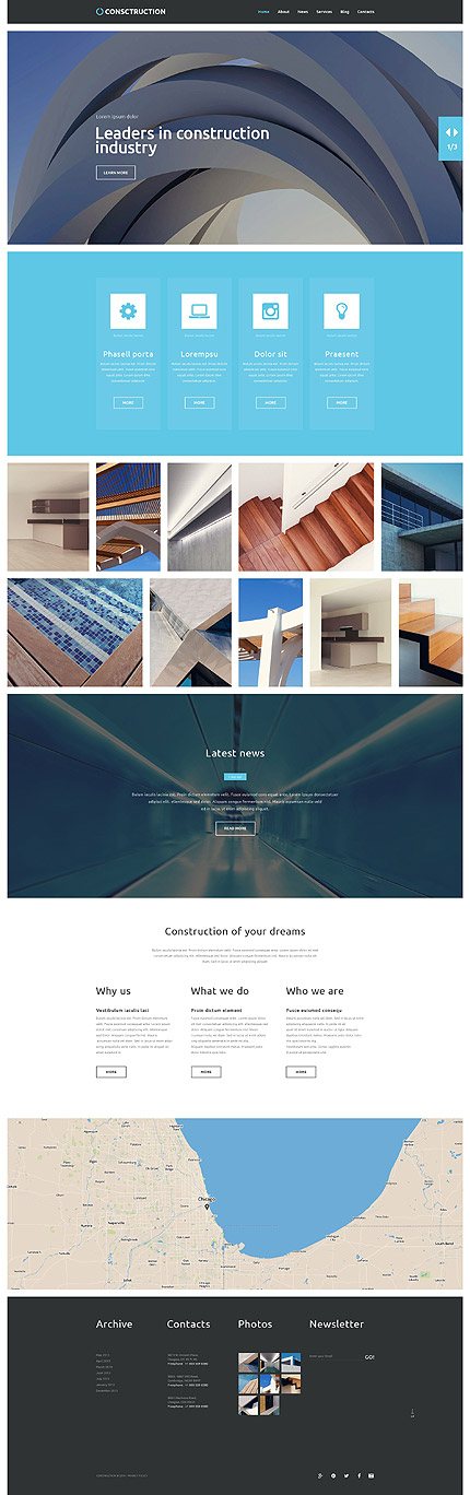 Template 52833   construction architecture responsive wordpress theme with parallax slider gallery blog and lazy load
