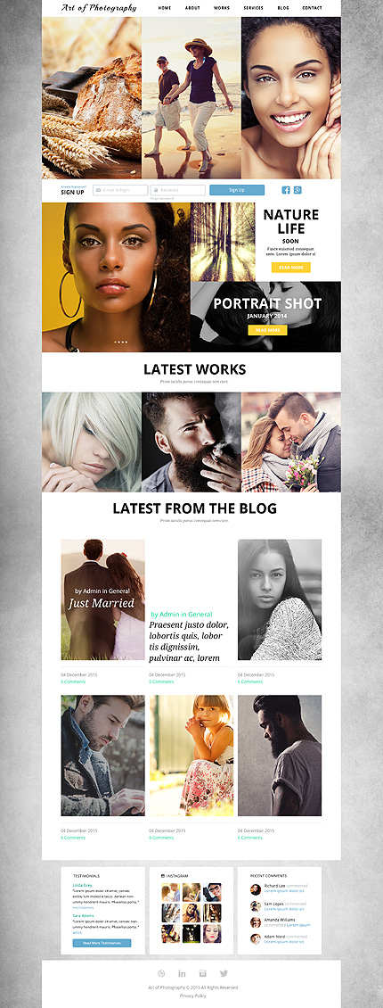 Template 52853  photography responsive joomla template with slider gallery blog and forum