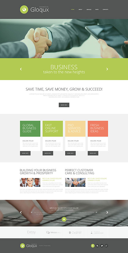Template 52877   business responsive website template with slider carousel gallery and blog