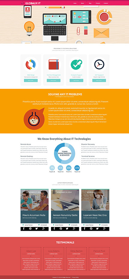 Template 52879  it responsive website template with gallery and blog