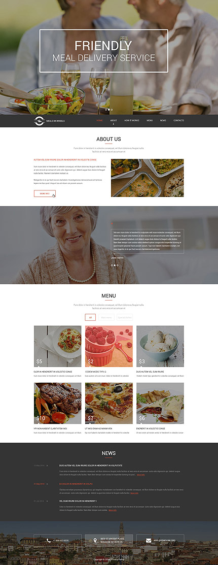 Template 52896   friendly meal delivery responsive drupal template with slider gallery and blog ghost buttons
