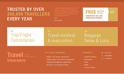 Footer for template 51129   travel insurance responsive wordpress theme