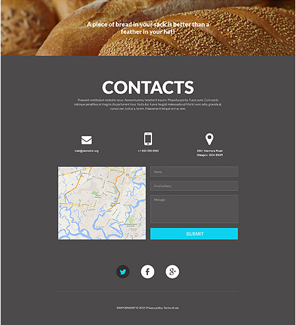 Footer for template 53200   sam bakery responsive website template