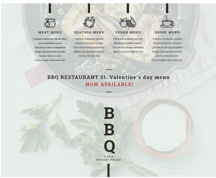 Footer for template 53540 bbq restaurant responsive website template