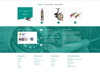 Footer for template 53546 fishing store responsive prestashop theme
