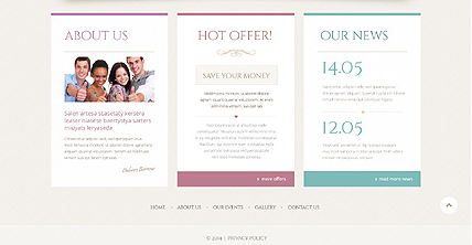 Footer for template 49240   party hire responsive website template