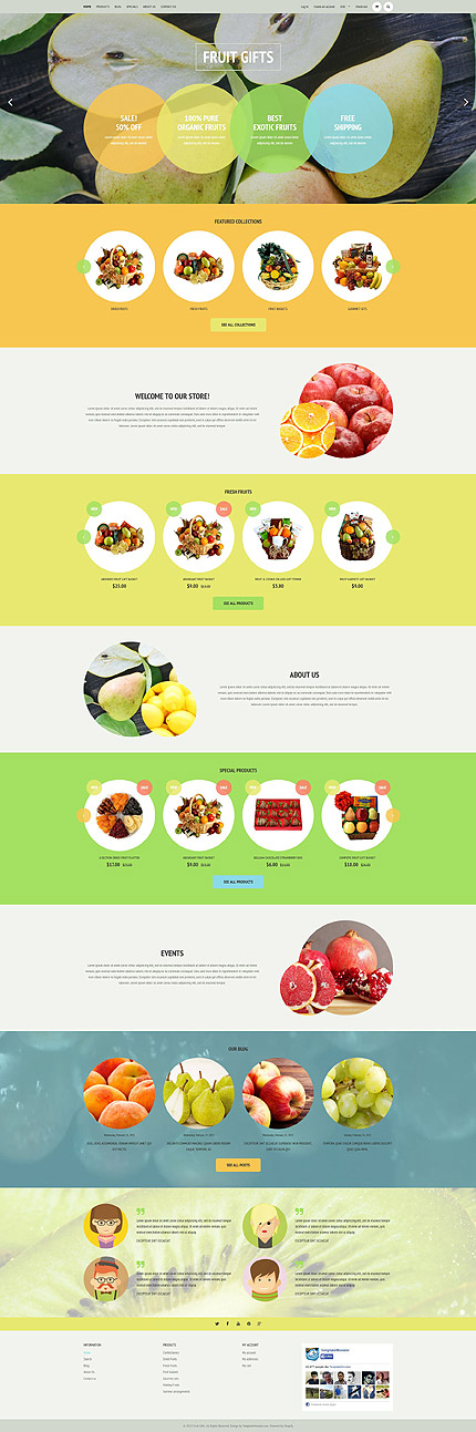 Template 53345  fruit gifts responsive shopify theme with bootstrap slider carousel product slideshows with image zoom