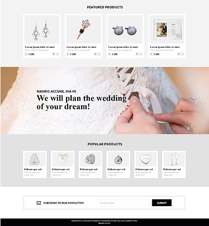 Template 53543 wedding store responsive woocommerce theme