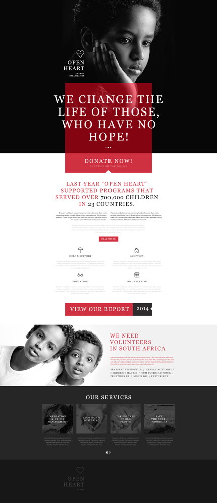 Charity Responsive Landing Page Template with Parallax Text Slider Carousel | Boost Conversions with One page Landing Page Templates | Entheosweb Charity responsive landing page template with parallax text slider carousel