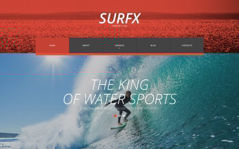 Surfing club website template 53535 original | best website templates april 2015 | entheosweb Surfing club website template 53535 original