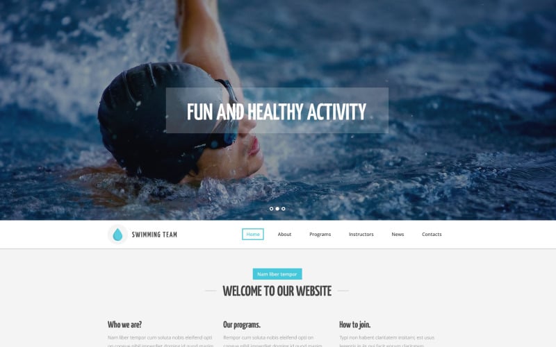 Swim team website template 53446 original | best website templates april 2015 | entheosweb Swim team website template 53446 original