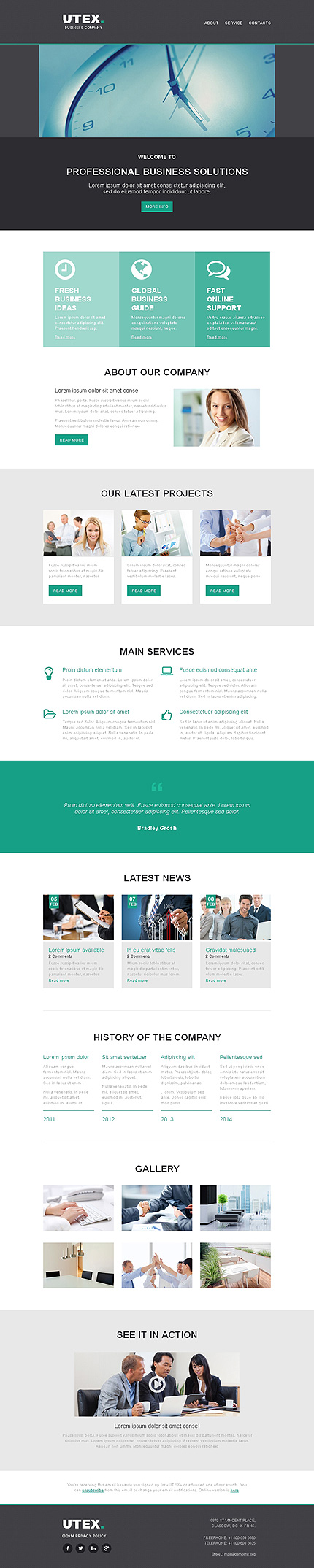 Template 49297   business responsive newsletter template
