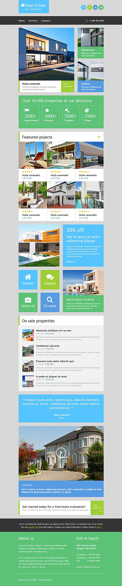 Template 52885   real estate responsive newsletter template