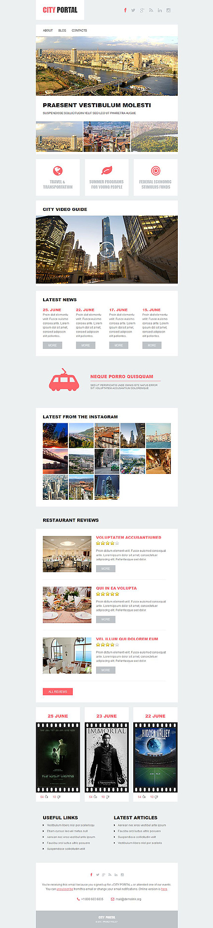 Template 52901   city portal responsive newsletter template