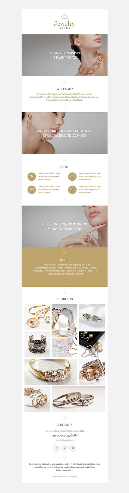 Template 52988   jewelry brand responsive newsletter template