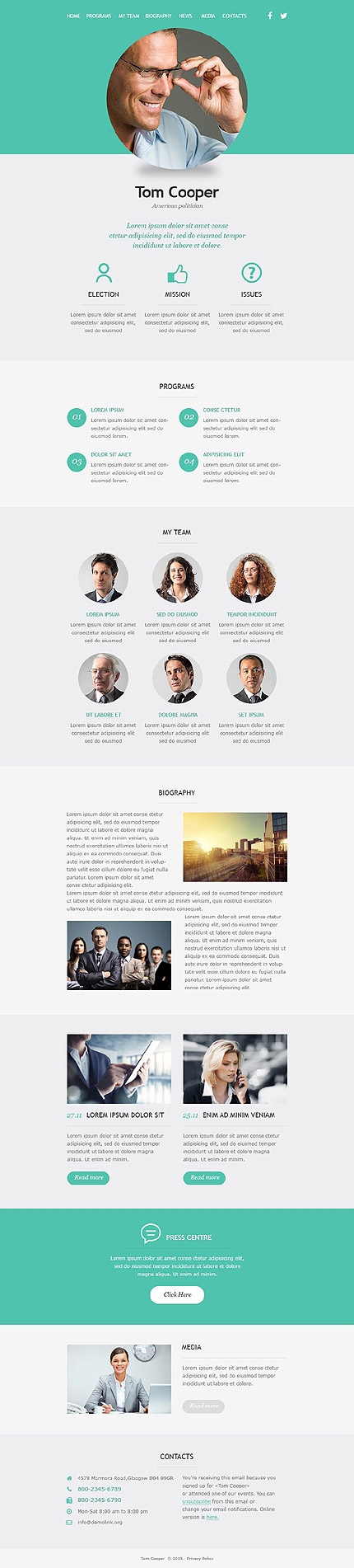 Template 53101   political candidate responsive newsletter template