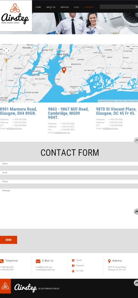 Contactpage template 53700 aviation responsive website template