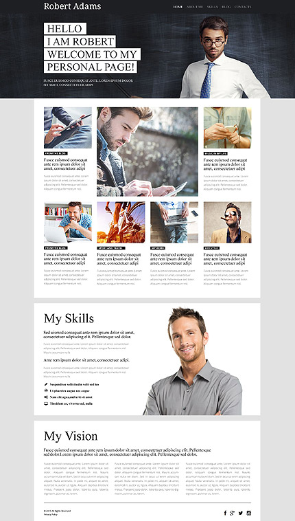 Template 53935 Personal Page Responsive Wordpress Theme | Best Website Templates May 2015 | Entheosweb Template 53935 personal page responsive wordpress theme