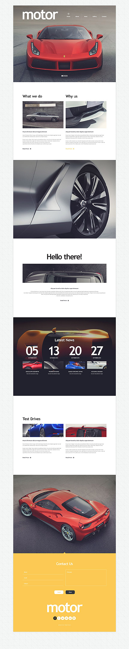 Template 53820   motor cars responsive drupal template with slider gallery blog parallax lazy load effect