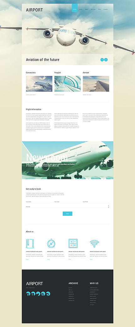 Template 55272   private airlines responsive joomla template